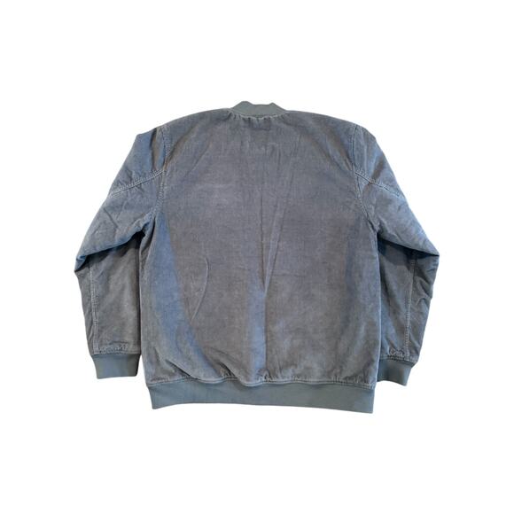 Vans Quilted Bomber Jacket Men XL Gray Blue Corduroy Full Zip Padded Lined HO22 - Picture 5 of 10